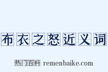 布衣之怒近义词是什么意思的图片